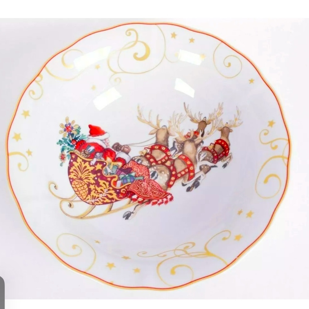 Williams Sonoma Twas Night Before Christmas Large Serving Salad Bowl
